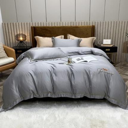 91家纺网 家纺一手货源 找家纺 （总）顾家家居2023新款80兰精天丝刺绣四件套-沫汐