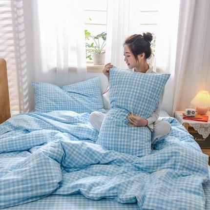 91家纺网 家纺一手货源 找家纺 （总）恋人优选 良品纯棉水洗色织四件套床单床笠三件套床上用品