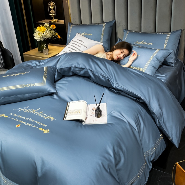 91家纺网 家纺一手货源 找家纺 ab家纺 2021新款40s全棉四件套-利欧 宾利蓝