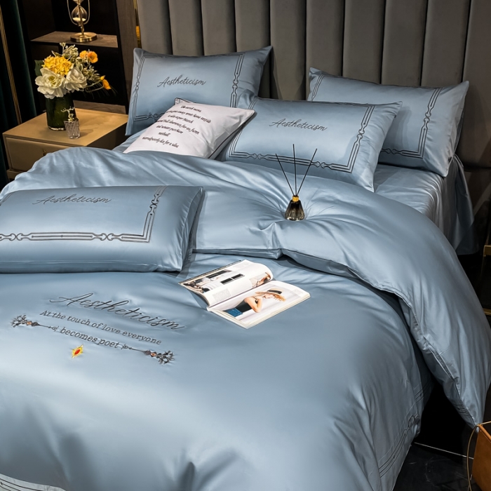 91家纺网 家纺一手货源 找家纺 ab家纺 2021新款40s全棉四件套-利欧 海青