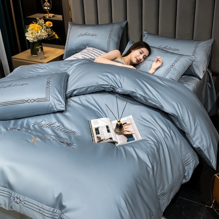 91家纺网 家纺一手货源 找家纺 ab家纺 2021新款40s全棉四件套-利欧 海青