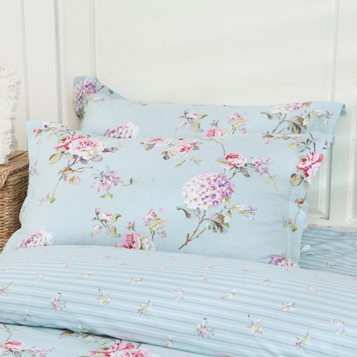 91家纺网 家纺一手货源 找家纺 星期三 2021新款花卉系列全棉13372四件套（加老板微信有会员价） 初妆花蕊蓝