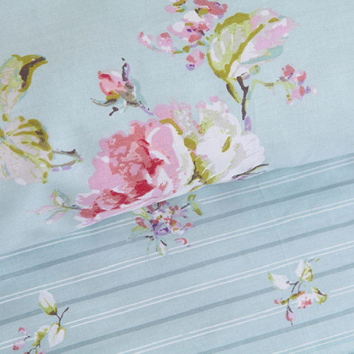 91家纺网 家纺一手货源 找家纺 星期三 2021新款花卉系列全棉13372四件套（加老板微信有会员价） 初妆花蕊蓝