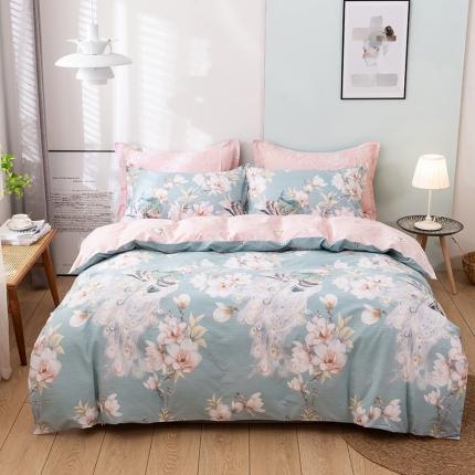 91家纺网 家纺一手货源 找家纺 星期三 2021新款花卉系列全棉13372四件套（加老板微信有会员价） 飞花似梦