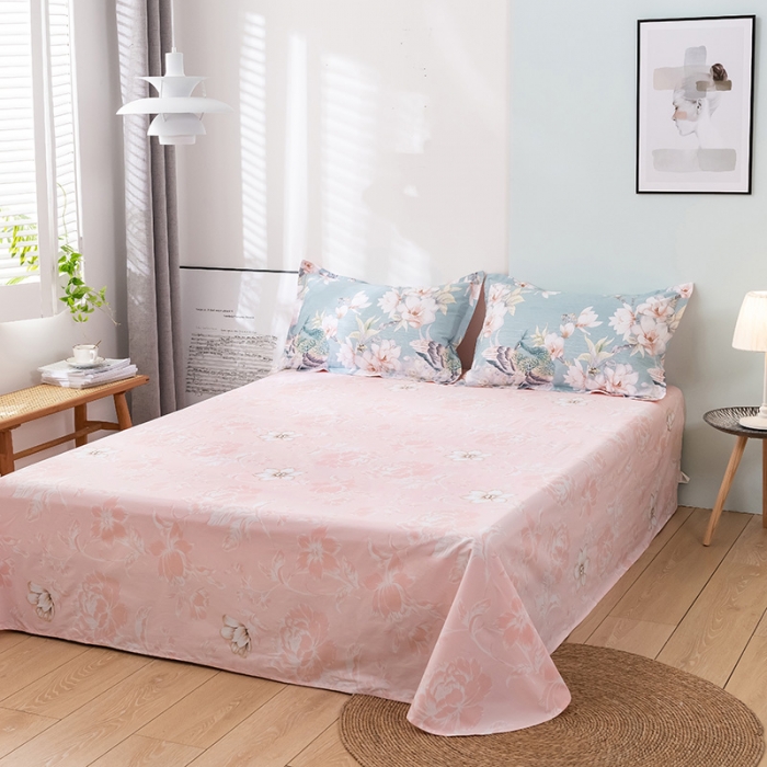 91家纺网 家纺一手货源 找家纺 星期三 2021新款花卉系列全棉13372四件套（加老板微信有会员价） 飞花似梦