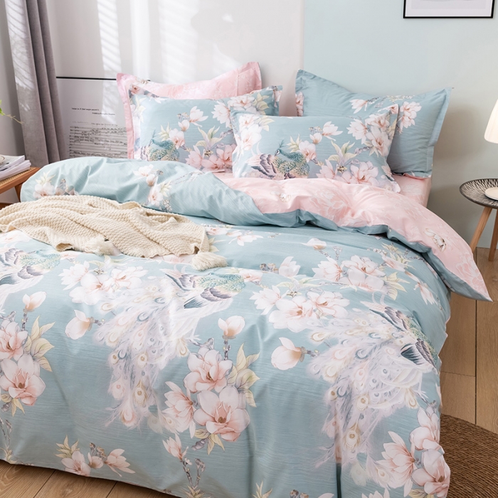 91家纺网 家纺一手货源 找家纺 星期三 2021新款花卉系列全棉13372四件套（加老板微信有会员价） 飞花似梦