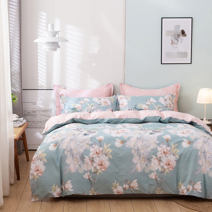 91家纺网 家纺一手货源 找家纺 星期三 2021新款花卉系列全棉13372四件套（加老板微信有会员价） 飞花似梦