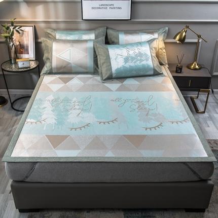 91家纺网 家纺一手货源 找家纺 全季家居 2021新款600D提花冰丝凉席 布拉格