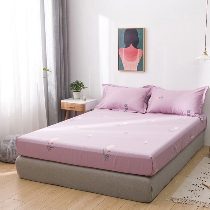 91家纺网 家纺一手货源 找家纺 星期三 2021新款花卉系列全棉13372四件套（加老板微信有会员价） 哈伊勒-红