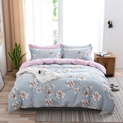 91家纺网 家纺一手货源 找家纺 星期三 2021新款花卉系列全棉13372四件套（加老板微信有会员价） 花悦