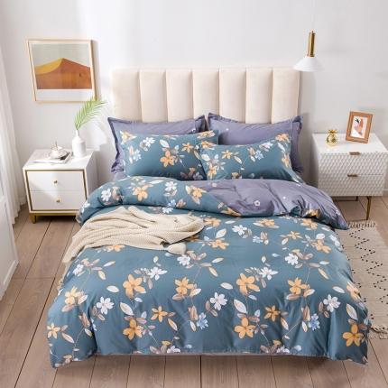 91家纺网 家纺一手货源 找家纺 星期三 2021新款花卉系列全棉13372四件套（加老板微信有会员价） 秋水伊人