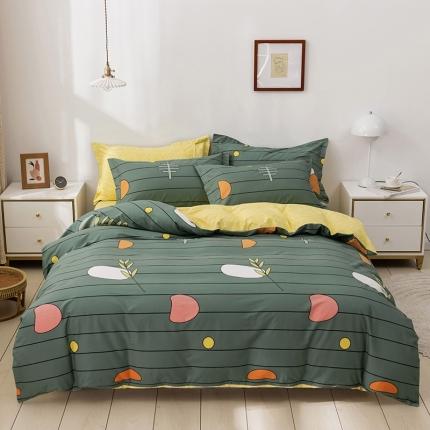 91家纺网 家纺一手货源 找家纺 星期三 2021新款卡通系列全棉13372四件套（加老板微信有会员价） 连理枝