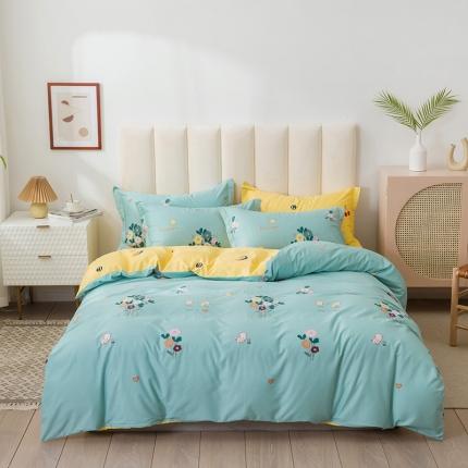 星期三 2021新款卡通系列全棉13372四件套（加老板微信有会员价） 亲爱的-兰