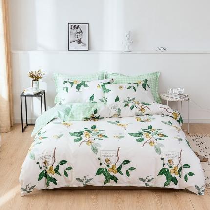 91家纺网 家纺一手货源 找家纺 星期三 2021新款花卉系列全棉13372四件套（加老板微信有会员价） 招摇