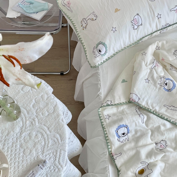 91家纺网 家纺一手货源 找家纺 洋铭区 2021新款双层纱夏被 翻糖小象