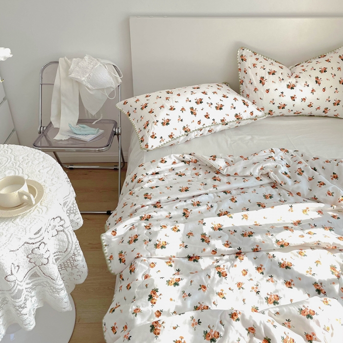 91家纺网 家纺一手货源 找家纺 洋铭区 2021新款双层纱夏被 碎花情人