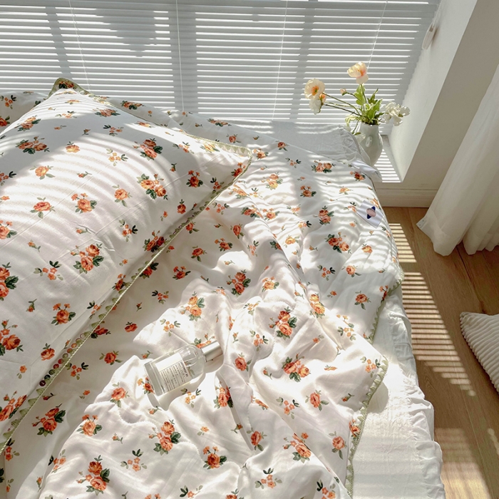 91家纺网 家纺一手货源 找家纺 洋铭区 2021新款双层纱夏被 碎花情人