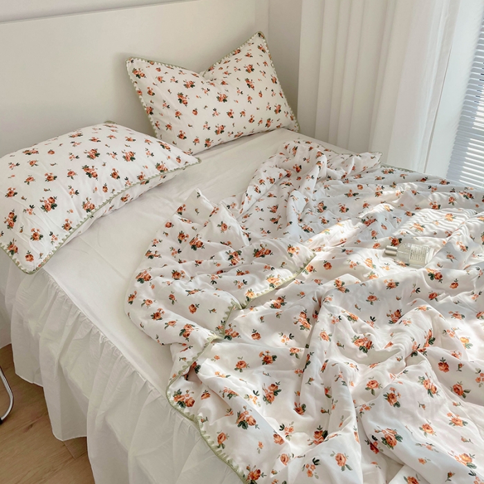 91家纺网 家纺一手货源 找家纺 洋铭区 2021新款双层纱夏被 碎花情人