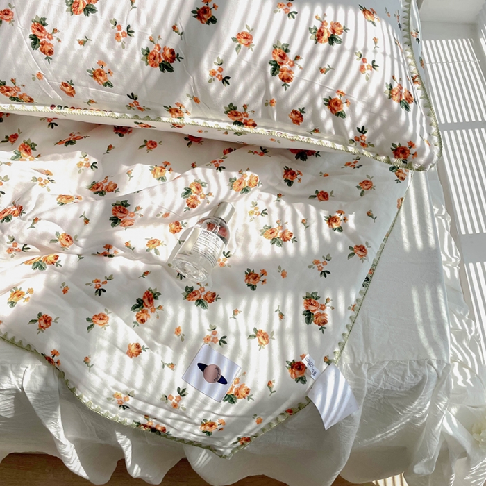 91家纺网 家纺一手货源 找家纺 洋铭区 2021新款双层纱夏被 碎花情人