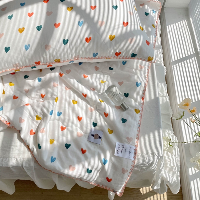 91家纺网 家纺一手货源 找家纺 洋铭区 2021新款双层纱夏被 甜心宝贝