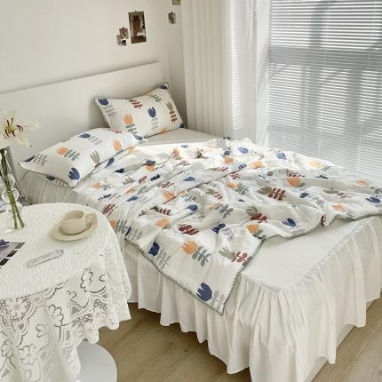 91家纺网 家纺一手货源 找家纺 洋铭区 2021新款双层纱夏被 郁香绵绵