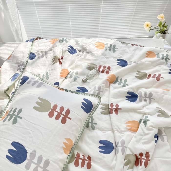 91家纺网 家纺一手货源 找家纺 洋铭区 2021新款双层纱夏被 郁香绵绵