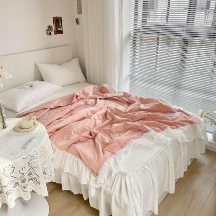 91家纺网 家纺一手货源 找家纺 洋铭区 2021新款甜蜜水洗棉夏被 蜜粉