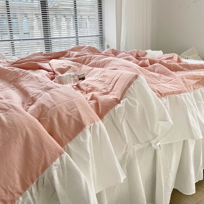 91家纺网 家纺一手货源 找家纺 洋铭区 2021新款甜蜜水洗棉夏被 蜜粉