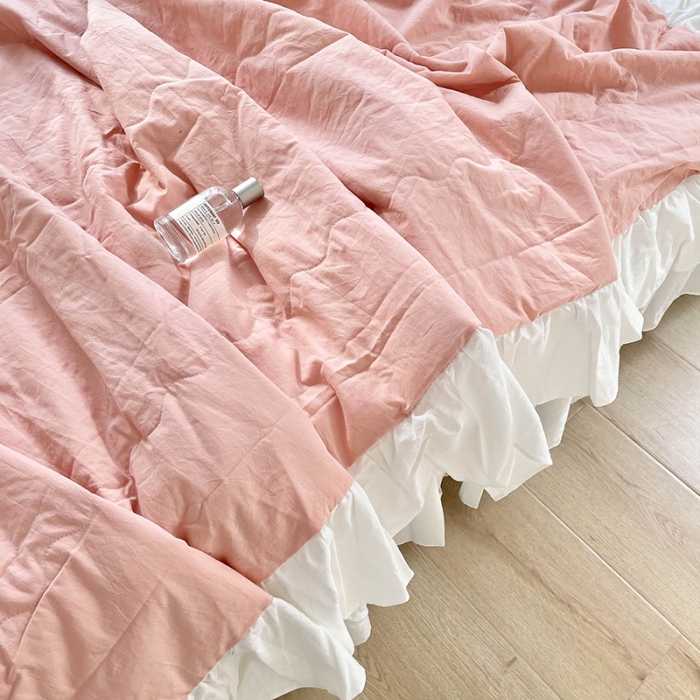 91家纺网 家纺一手货源 找家纺 洋铭区 2021新款甜蜜水洗棉夏被 蜜粉