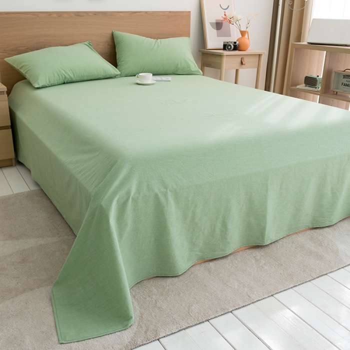 91家纺网 家纺一手货源 找家纺 全季 2021新款无印款全棉纯色色织棉花夏被 草绿