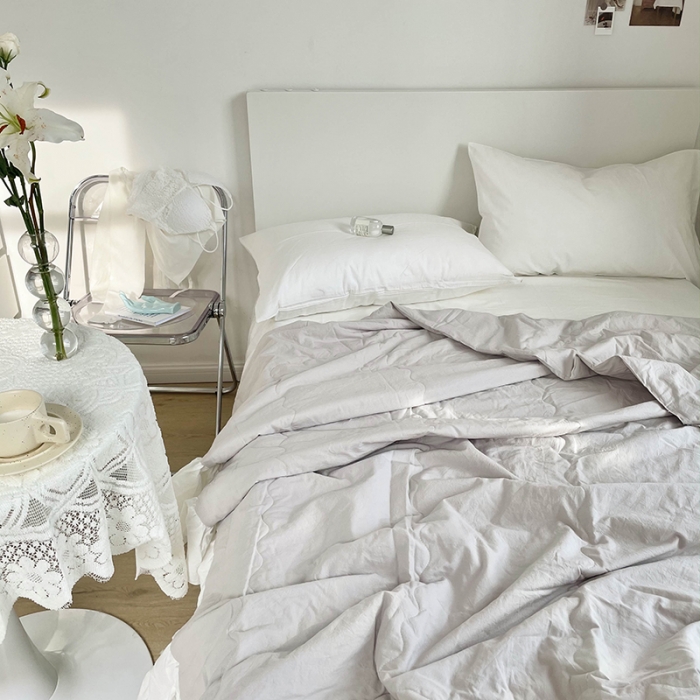 91家纺网 家纺一手货源 找家纺 洋铭区 2021新款甜蜜水洗棉夏被 蜜灰