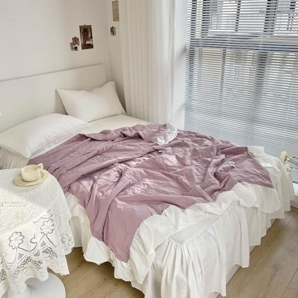 91家纺网 家纺一手货源 找家纺 洋铭区 2021新款甜蜜水洗棉夏被 蜜紫