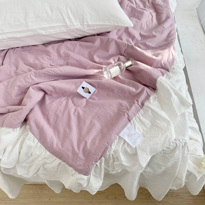 91家纺网 家纺一手货源 找家纺 洋铭区 2021新款甜蜜水洗棉夏被 蜜紫