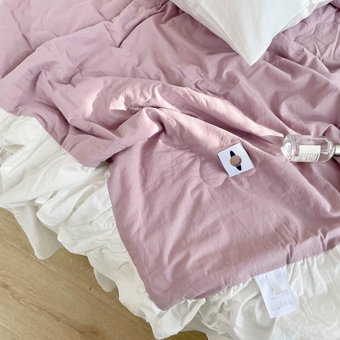 91家纺网 家纺一手货源 找家纺 洋铭区 2021新款甜蜜水洗棉夏被 蜜紫