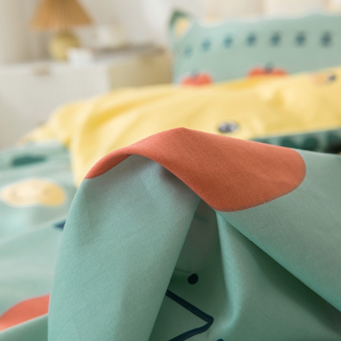 91家纺网 家纺一手货源 找家纺 星期三 2021新款卡通系列全棉13372四件套（加老板微信有会员价） 笑颜