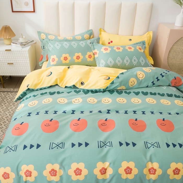 91家纺网 家纺一手货源 找家纺 星期三 2021新款卡通系列全棉13372四件套（加老板微信有会员价） 笑颜