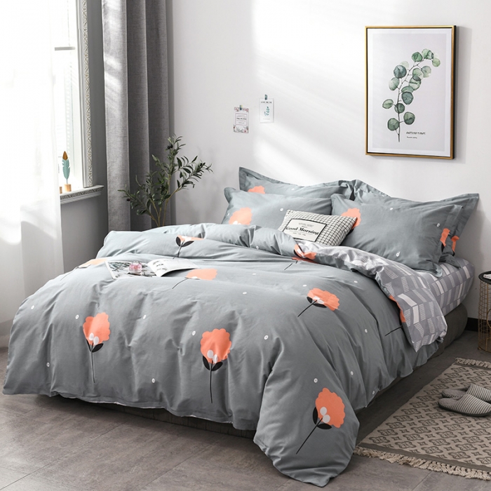 91家纺网 家纺一手货源 找家纺 星期三 2021新款卡通系列全棉13372四件套（加老板微信有会员价） 幸运叶-兰