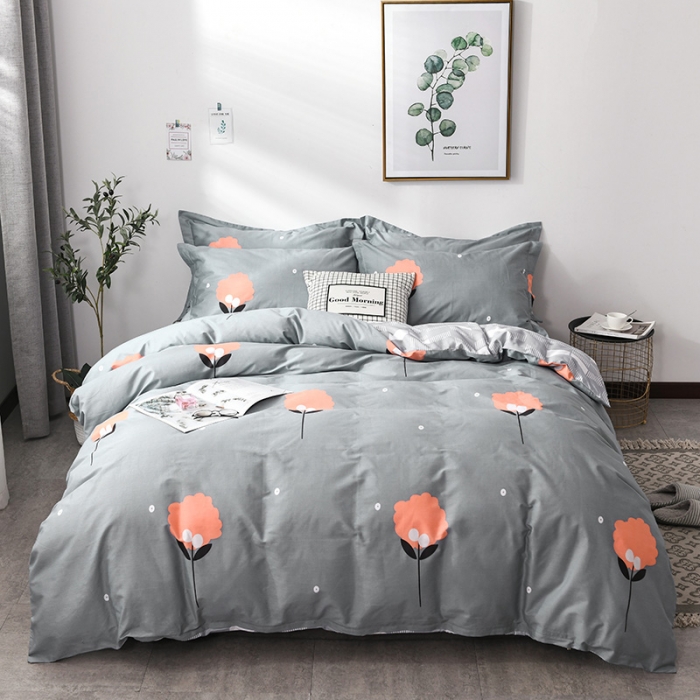 91家纺网 家纺一手货源 找家纺 星期三 2021新款卡通系列全棉13372四件套（加老板微信有会员价） 幸运叶-兰