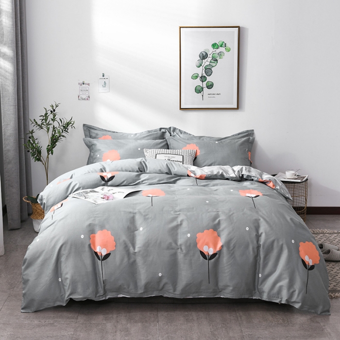 91家纺网 家纺一手货源 找家纺 星期三 2021新款卡通系列全棉13372四件套（加老板微信有会员价） 幸运叶-兰