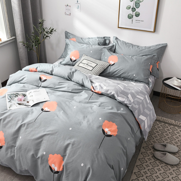 91家纺网 家纺一手货源 找家纺 星期三 2021新款卡通系列全棉13372四件套（加老板微信有会员价） 幸运叶-兰