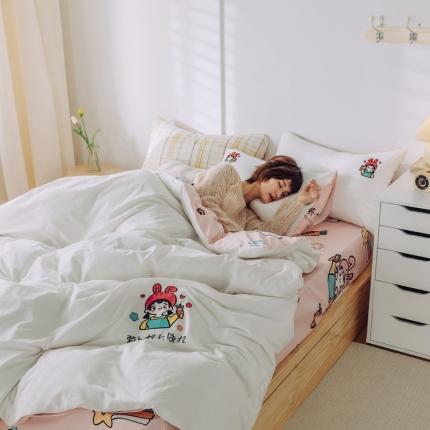 91家纺网 家纺一手货源 找家纺 （总）雅居纺 2022新款全棉水洗棉绣花四件套