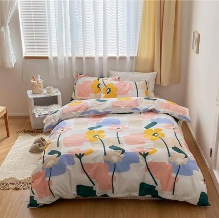 91家纺网 家纺一手货源 找家纺 棉眠 2021新款全棉13070四件套 橘梗