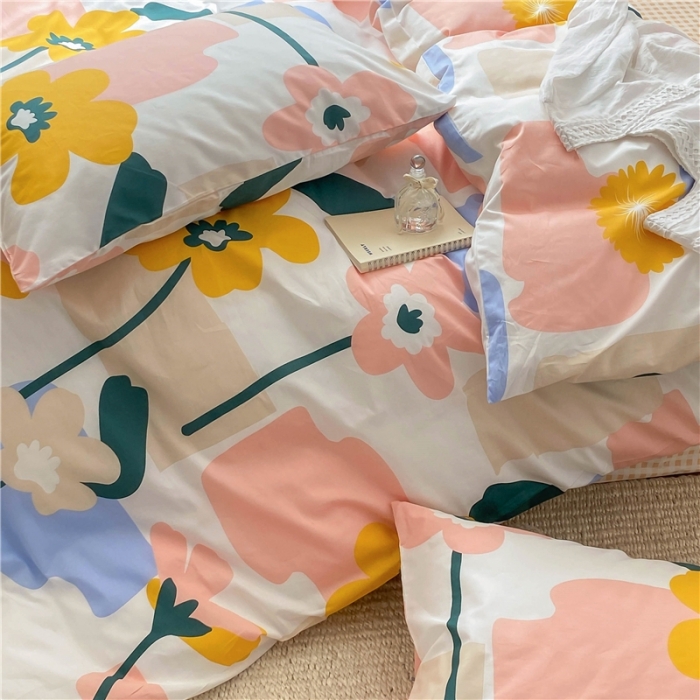 91家纺网 家纺一手货源 找家纺 棉眠 2021新款全棉13070四件套 橘梗