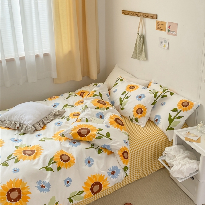 91家纺网 家纺一手货源 找家纺 棉眠 2021新款全棉13070四件套 秋之葵