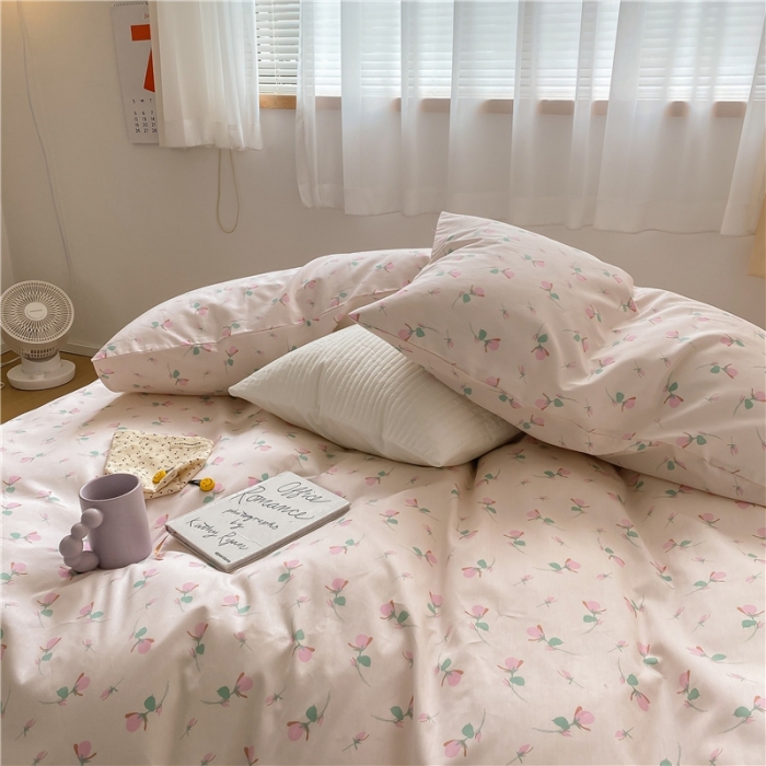 91家纺网 家纺一手货源 找家纺 棉眠 2021新款全棉13070四件套 小蔷薇