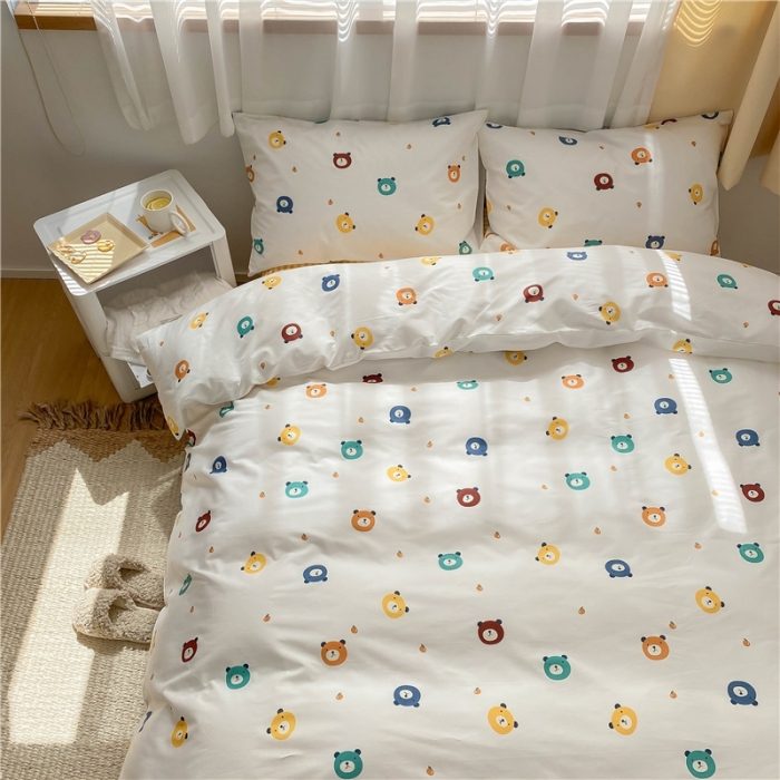 91家纺网 家纺一手货源 找家纺 棉眠 2021新款全棉13070四件套 小熊仔仔