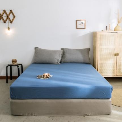 雅居纺 2022新款全棉水洗棉单床笠 牛仔蓝
