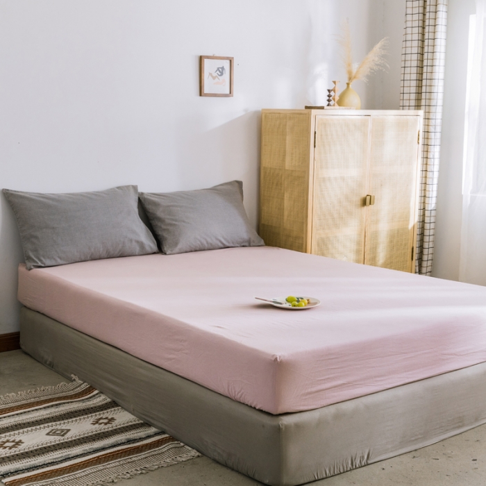 91家纺网 家纺一手货源 找家纺 雅居纺 2022新款全棉水洗棉单床笠 绅士红