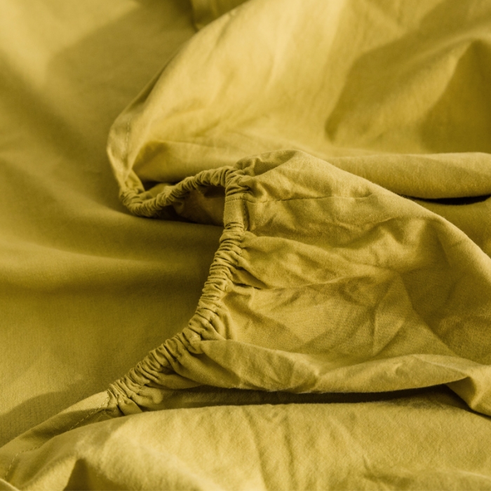 91家纺网 家纺一手货源 找家纺 雅居纺 2022新款全棉水洗棉单床笠 绅士黄