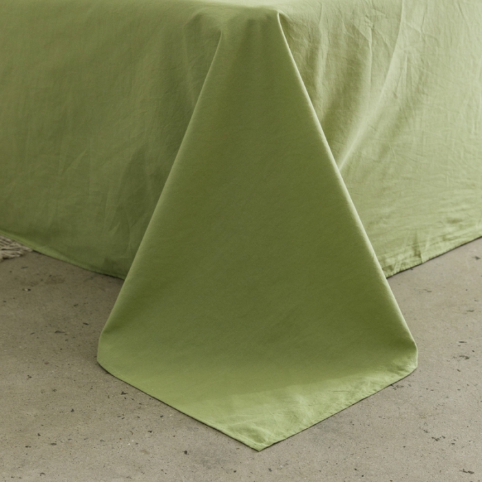 91家纺网 家纺一手货源 找家纺 雅居纺 2022新款全棉水洗棉单床单 果绿